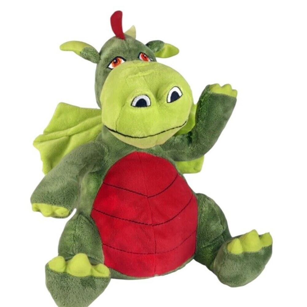 Teddy Mountain Dragon Plush Green Red Fire Belly Wings Scales Soft Floppy